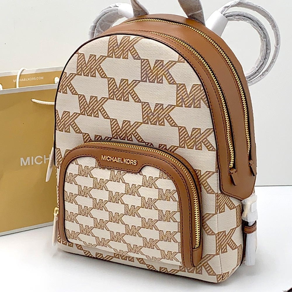 MICHAEL KORS Jaycee Medium Logo Jacquard Backpack Luggage color - Picture 1 of 16